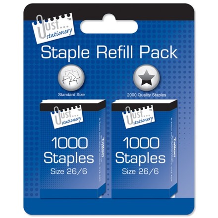JUST STATIONERY - STAPLE REFILL PACK -