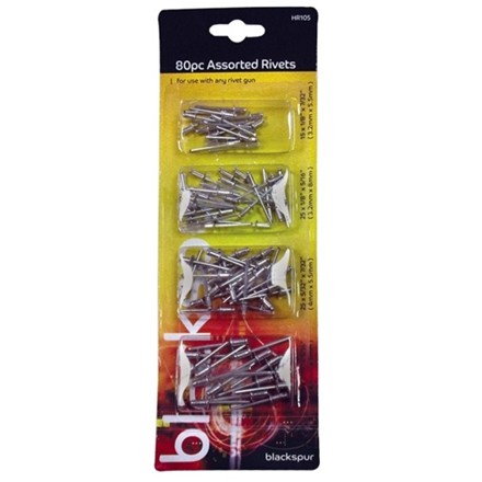 80PC ASSORTED RIVETS BLACKSPUR