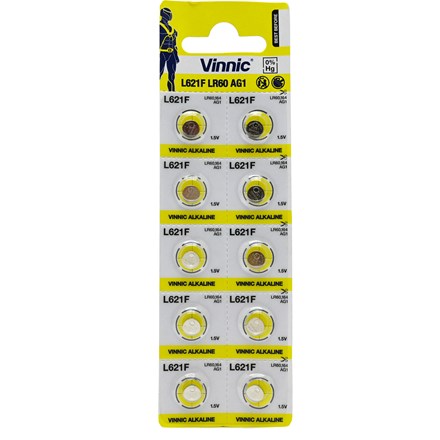 VINNIC - AG1 - 621 BUTTON CELL BATTERY -
