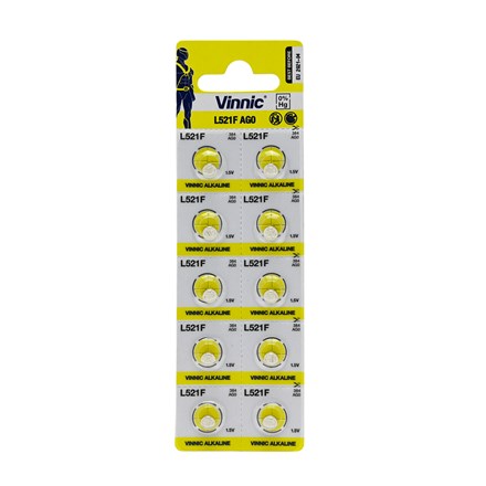 VINNIC - AG0 - 521 BUTTON CELL BATTERY -