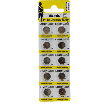 VINNIC - AG12 - 1142 BUTTON CELL BATTERY -