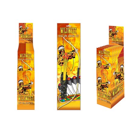 WILD WEST - BOW & ARROW IN POLYBAG - DISPLAY BOX