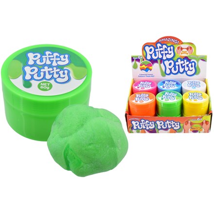 PUFFY PUTTY - 6 ASSTD 60G