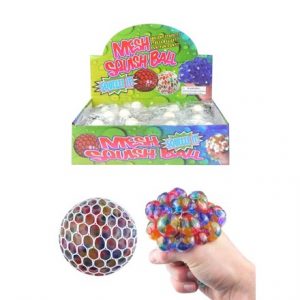 RAINBOW MESH SQUEEZE BALL 7CM