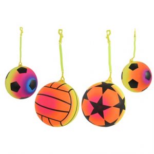 OUTDOOR FUN - 9" NEON FOOTBALL WITH KEYCHAIN 4ASST