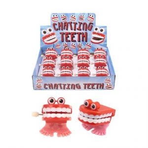 CLOCKWORK WIND UP CHATTING TEETH WITH EYES - 4CM