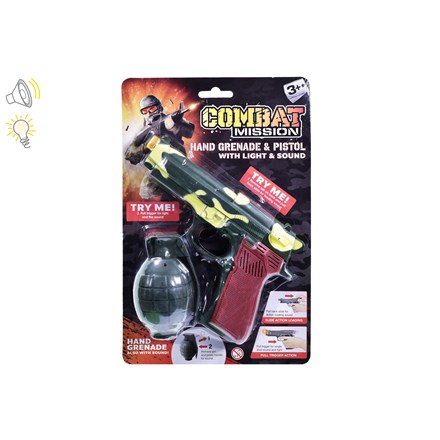 HAND GRENADE  & PISTOL WITH SOUND & LIGHT