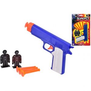 SWAT - POLICE DART GUN AND TARGET SET - B'CARD