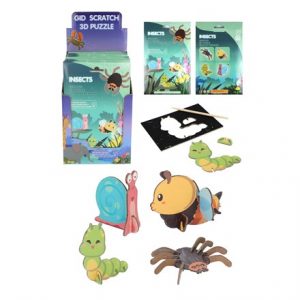 MAGIC COLOUR SCRATCH SET INSECTS - 4 ASSTD