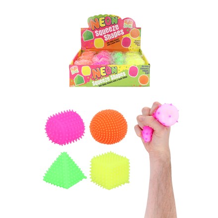 SQUEEZE SHAPES 7CM NEON COLOURS