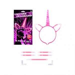 GLOW UNICORN HEADBAND 22CM 8PC