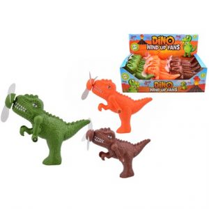 DINOSAUR WIND UP FANS IN DISPLAY BOX