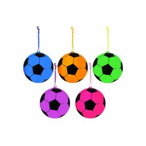 FOOTBALL W/HOOK AND KEYRING NEON COLOUR 23CM