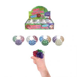 GLITTER SQUEEZY BALL WITH MESH 6.5CM