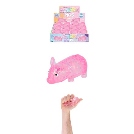 SQUEEZE PIG W/SUGAR & SPARKLE 9.5CM