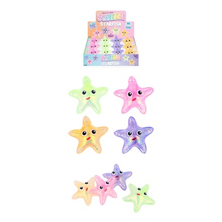 SQUEEZE STARFISH W/SUGAR & SPARKLE 10CM