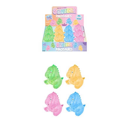 SQUEEZE DINOSAUR W/SUGAR & SPARKLE 7CM