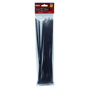 SWL - BLACK CABLE TIES 3.6 X 300MM -