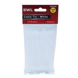 SWL - WHITE CABLE TIES 2.5 X 80MM -