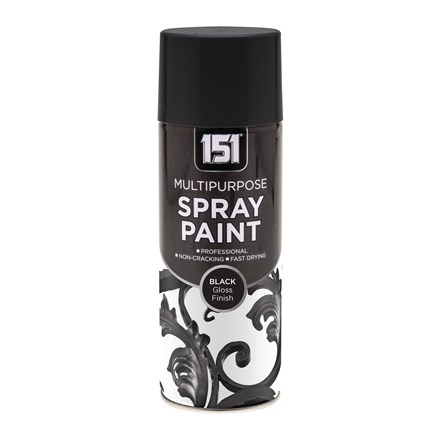 151 - MULTIPURPOSE SPRAY PAINT BLACK GLOSS 400ML