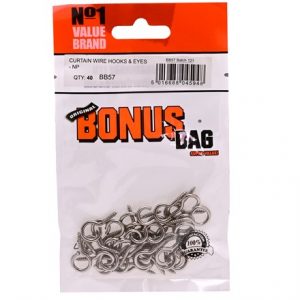 VALUE BRAND - CURTAIN WIRE HOOKS AND EYES -