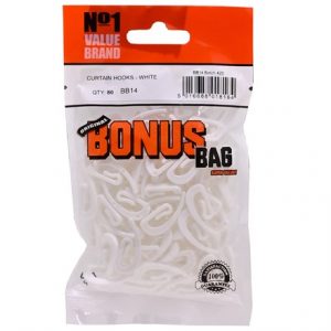 VALUE BRAND - CURTAIN HOOKS WHITE -