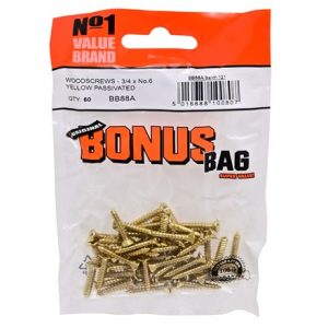 VALUE BRAND - WOODSCREWS 3/4 X NO.6  - 60PK
