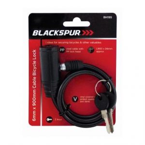 BLACKSPUR - 6MM X 900MM CABLE BICYCLE LOCK