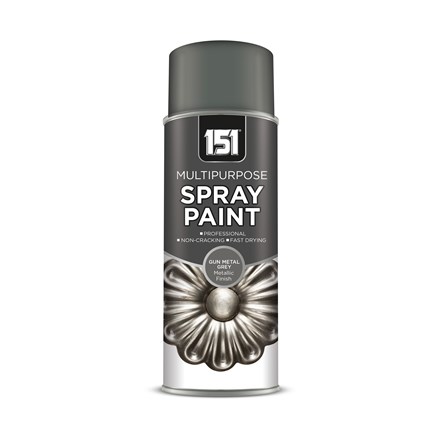 151 - METALLIC GLOSS GUN METAL GREY SPRAY PNT400ML