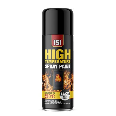 151 - SPRAY PAINT HIGH TEMP MATT BLACK - 400ML