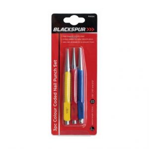 BLACKSPUR - 3PC COLOUR CODED NAIL PUNCH SET