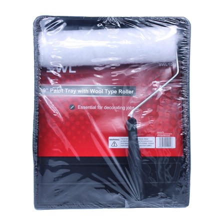 SWL - 9" PAINT TRAY WITH WOOL TYPE ROLLER