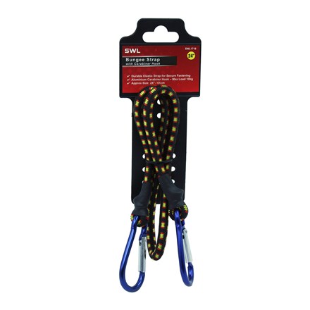SWL - 24" BUNGEE STRAP WITH CARABINER HOOK