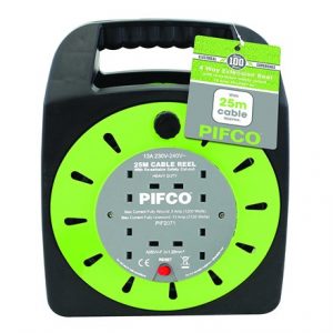 PIFCO - 4 GANG 25M CABLE REEL