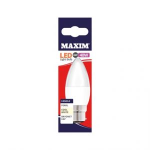 MAXIM - LED BULB - CANDLE COOL WHITE - BC 6W/40W