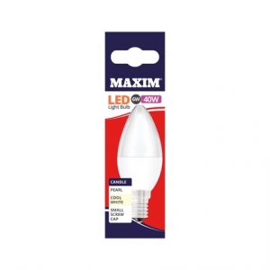 MAXIM - LED BULB - CANDLE COOL WHITE - SES 6W/40W