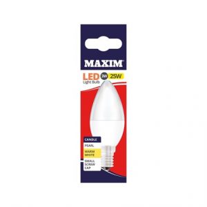 MAXIM - LED BULB - CANDLE WARM WHITE -  SES 3W/25W