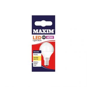 MAXIM - LED BULB - ROUND WARM WHITE - SES 6W/40W