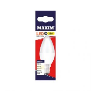 MAXIM LED BULB - CANDLE COOL WHITE - SES 3W/25W