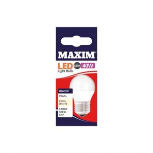 MAXIM LED BULB - ROUND COOL WHITE - ES 5.5W/40W