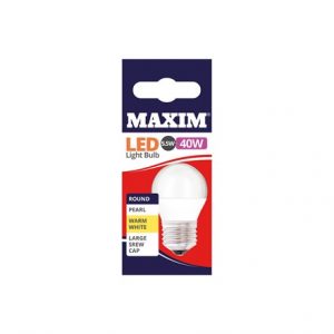 MAXIM LED BULB - ROUND WARM WHITE - ES 5.5W/40W