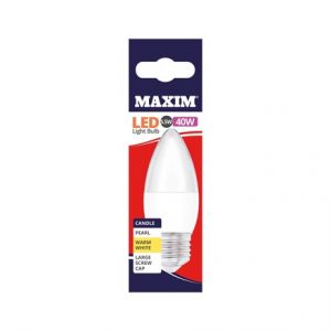 MAXIM LED BULB - CANDLE WARM WHITE - ES 5.5W/40W