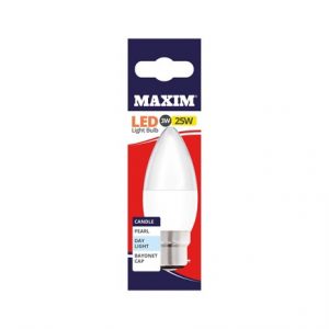 MAXIM LED BULB - CANDLE DAY LIGHT - BC 3W/25W