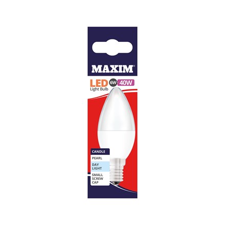 MAXIM LED BULB - CANDLE DAY LIGHT - SES 6W/40W