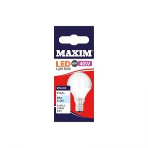 MAXIM LED BULB - ROUND DAY LIGHT - SES 6W/40W