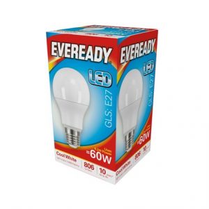 EVEREADY LED BULB - GLS COOL WHITE - E27 8.2W-60W