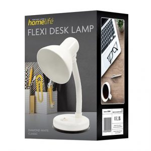 HOMELIFE - 35W FLEXI DESK LAMP - DIAMOND WHITE