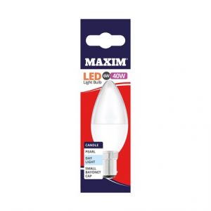 MAXIM LED BULB - CANDLE - SBC DAY LIGHT - 6W=40W