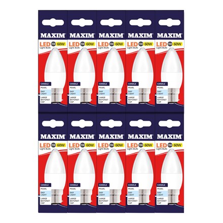 MAXIM LED BULB - CANDLE - BC DAY LIGHT 7.5W=60W