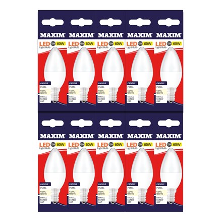MAXIM LED BULB - CANDLE - SES COOL WHITE 7.5W=60W